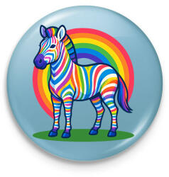 printfashion Zebra - Kitűző, hűtőmágnes - Világoskék (17533047)