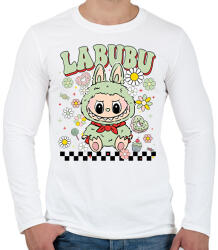 printfashion Zöld Labubu - Férfi hosszú ujjú póló - Fehér (17582260)