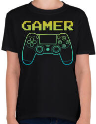 printfashion GAMER - Gyerek póló - Fekete (17563357)