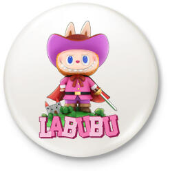 printfashion Lovag Labubu - Kitűző, hűtőmágnes - Fehér (17579846)