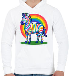 printfashion Zebra - Férfi kapucnis pulóver - Fehér (17532655)