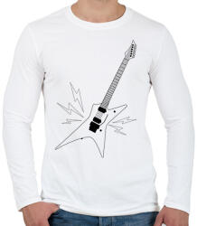 printfashion Gitár - Férfi hosszú ujjú póló - Fehér (17536690)