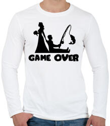 printfashion Game over horgászos - Férfi hosszú ujjú póló - Fehér (17536240)