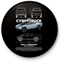 printfashion TESLA CYBERTRUCK - Kitűző, hűtőmágnes - Fekete (17585251)