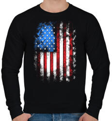 printfashion amerikai zászló - Férfi pulóver - Fekete (17537226)