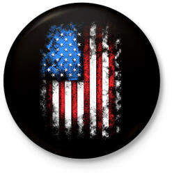 printfashion amerikai zászló - Kitűző, hűtőmágnes - Fekete (17538020)