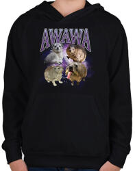 printfashion awawa - Gyerek kapucnis pulóver - Fekete (17531831)