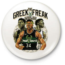 printfashion Giannis Antetokounmpo - Kitűző, hűtőmágnes - Fehér (17542518)