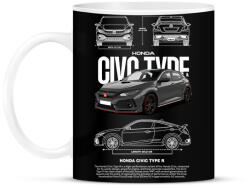 printfashion Honda TYPE R - Bögre - Fekete (17581960)