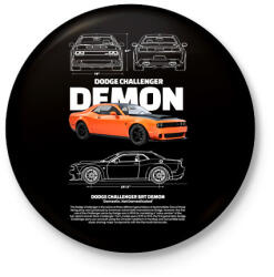 printfashion DODGE CHALLENGER DEMON - Kitűző, hűtőmágnes - Fekete (17582064)