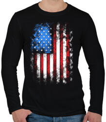 printfashion amerikai zászló - Férfi hosszú ujjú póló - Fekete (17537212)