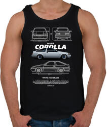 printfashion COROLLA AE86 - Férfi atléta - Fekete (17578561)