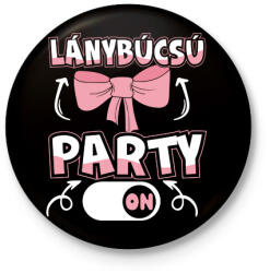 printfashion Lánybúcsú party on - Kitűző, hűtőmágnes - Fekete (17536195)