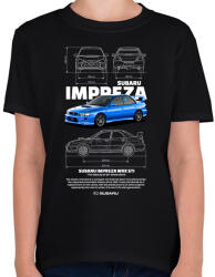 printfashion Subaru Imprezza - Gyerek póló - Fekete (17540607)