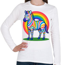 printfashion Zebra - Női hosszú ujjú póló - Fehér (17532689)