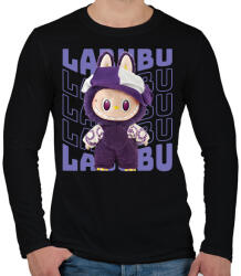 printfashion Lila Labubu - Férfi hosszú ujjú póló - Fekete (17577710)