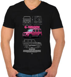 printfashion Mercedes G Wagen - Férfi V-nyakú póló - Fekete (17541695)