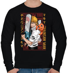 printfashion Chainsaw man - Férfi pulóver - Fekete (17539060)