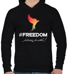 printfashion #freedoom - Férfi kapucnis pulóver - Fekete (17572300)