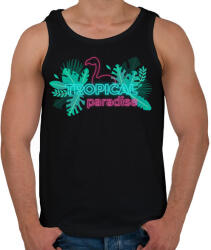 printfashion Tropical Paradise flamingo - Férfi atléta - Fekete (17563709)