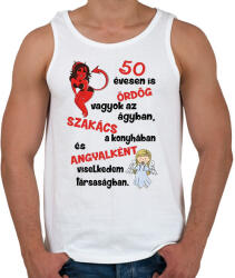 printfashion 50 évesen is ördög - Férfi atléta - Fehér (17576306)