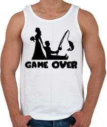 printfashion Game over horgászos - Férfi atléta - Fehér (17536214)