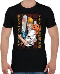 printfashion Chainsaw man - Férfi póló - Fekete (17538979)