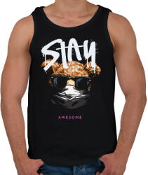 printfashion Stay awesome - Férfi atléta - Fekete (17532165)