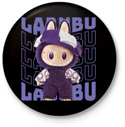 printfashion Lila Labubu - Kitűző, hűtőmágnes - Fekete (17578518)