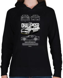 printfashion DODGE CHALLENGER - Női kapucnis pulóver - Fekete (17582522)