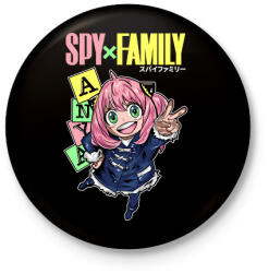 printfashion SPY FAMILY - ANYA - Kitűző, hűtőmágnes - Fekete (17540252)