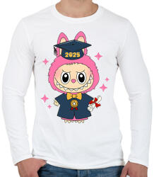 printfashion Diplomás Labubu - Férfi hosszú ujjú póló - Fehér (17577709)