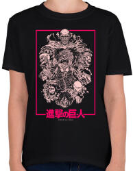 printfashion Attack On titan - Gyerek póló - Fekete (17540606)