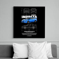 printfashion Subaru Imprezza - Vászonkép - Fekete (17541633)