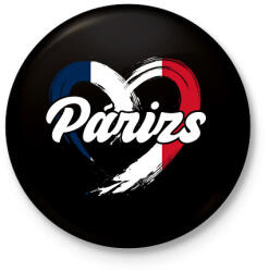 printfashion Párizs - Kitűző, hűtőmágnes - Fekete (17560521)