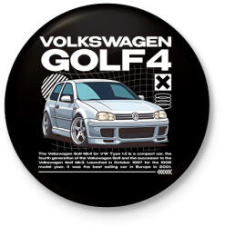 printfashion Golf 4 streetwear - Kitűző, hűtőmágnes - Fekete (17556489)