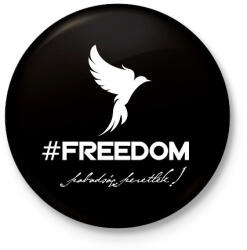 printfashion #freedoom fehér - Kitűző, hűtőmágnes - Fekete (17572239)