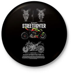 printfashion ducati streetfighter - Kitűző, hűtőmágnes - Fekete (17585250)