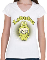 printfashion labubu - Női V-nyakú póló - Fehér (17575019)