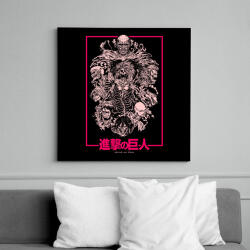 printfashion Attack On titan - Vászonkép - Fekete (17541632)