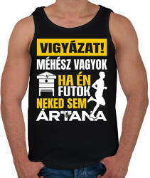 printfashion vigyázat méhész vagyok - Férfi atléta - Fekete (17550209)