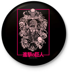 printfashion Attack On titan - Kitűző, hűtőmágnes - Fekete (17541602)