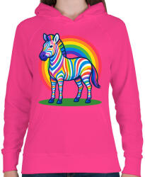 printfashion Zebra - Női kapucnis pulóver - Fukszia (17532707)