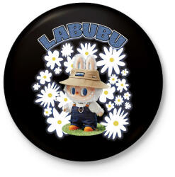 printfashion Labubu - Kitűző, hűtőmágnes - Fekete (17577637)