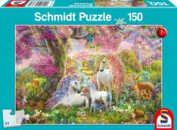 Schmidt Spiele Puzzle játék 150 darabos Virágok és egyszarvúak (56387)