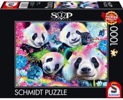 Schmidt Spiele Puzzle játék 1000 darabos Sheena Pike Szivárványos pandák (58516)