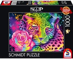 Schmidt Spiele Puzzle játék 1000 darabos Sheena Pike Szivárványos neon leopárd (58514)