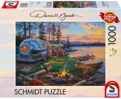 Schmidt Spiele Puzzle játék 1000 darabos Darrell Bush Idilli kemping a tó mellett (58533)