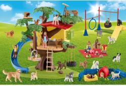 Schmidt Spiele Puzzle játék 40 darabos Schleich Farm World Boldog kutyák ajándék figurával (56403)