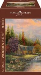 Schmidt Spiele Fa puzzle játék 1000 darabos Thomas Kinkade Studios A hegyek paradicsoma (59799)
